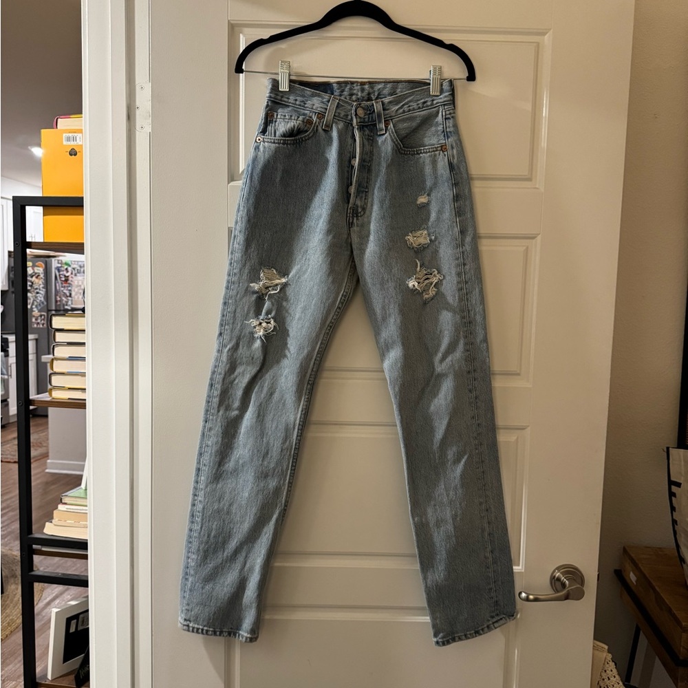 Levi's Vintage Distressed Straight Leg Jeans - Picture 2 of 11